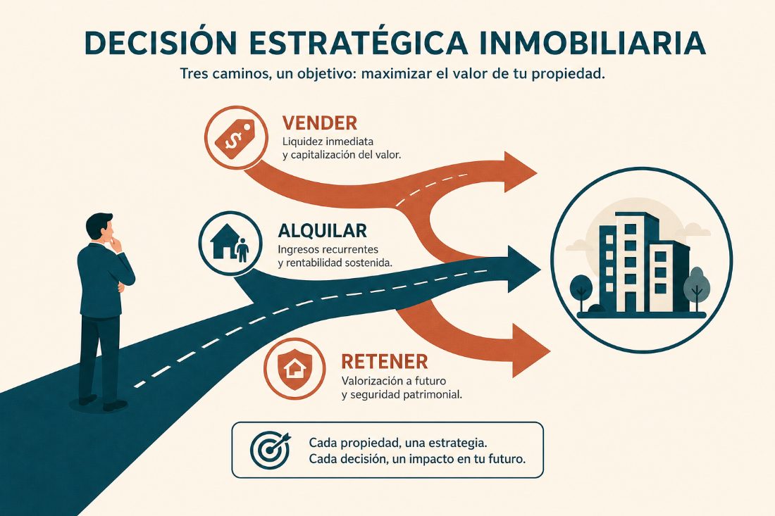 Inversor comparando escenarios patrimoniales