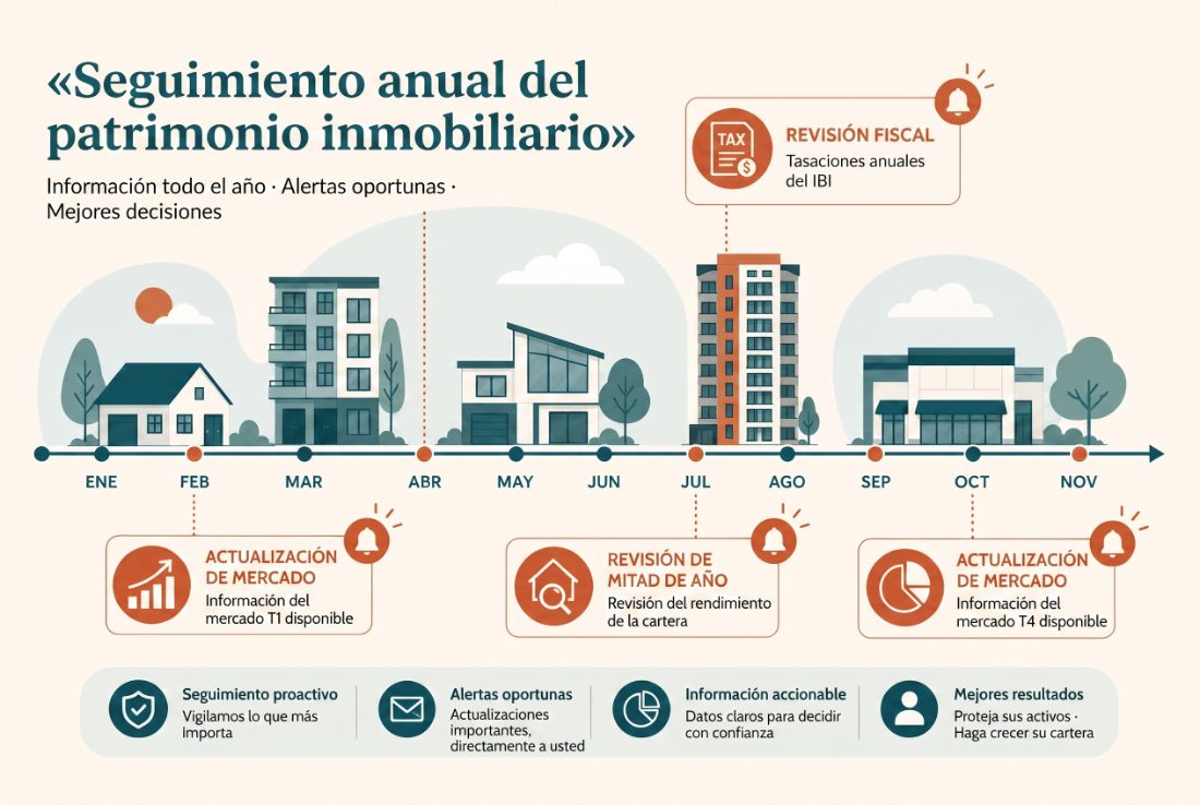 Familia revisando conjuntamente su patrimonio inmobiliario